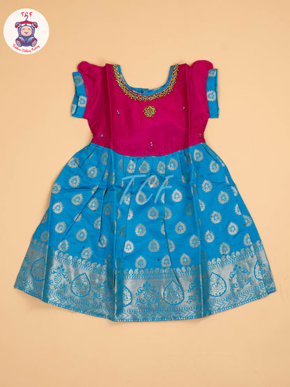 Purple & Sky Blue - Frock