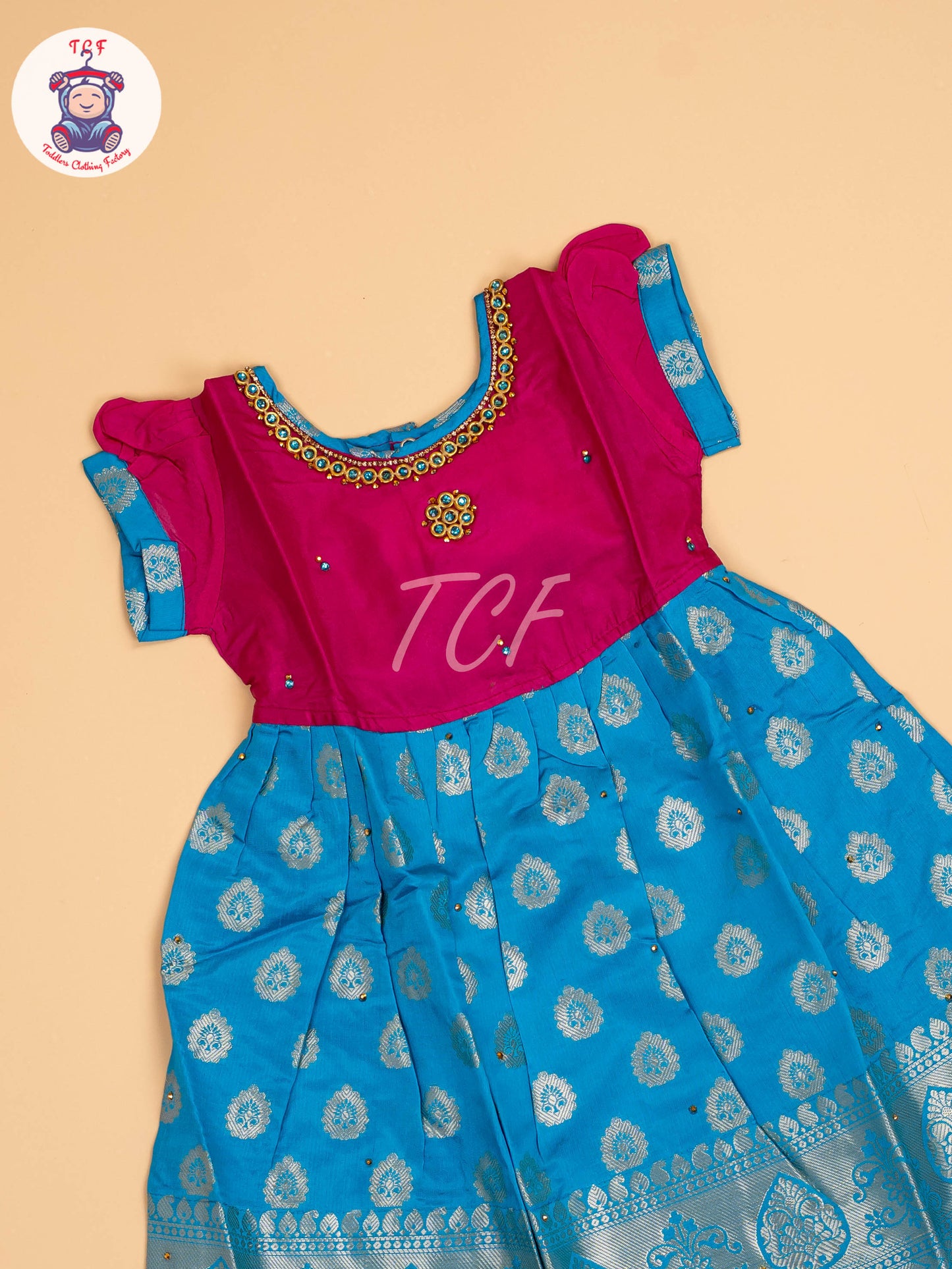 Purple & Sky Blue - Frock