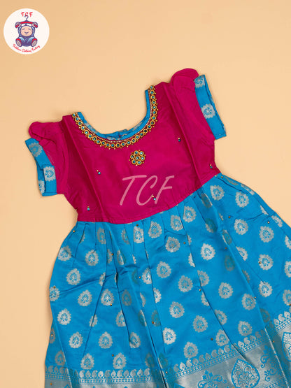 Purple & Sky Blue - Frock