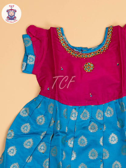 Purple & Sky Blue - Frock