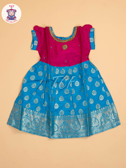Purple & Sky Blue - Frock