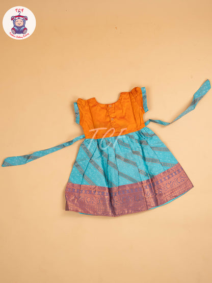Orange & Teal Blue - Frock