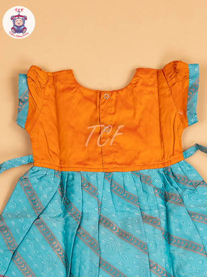 Orange & Teal Blue - Frock