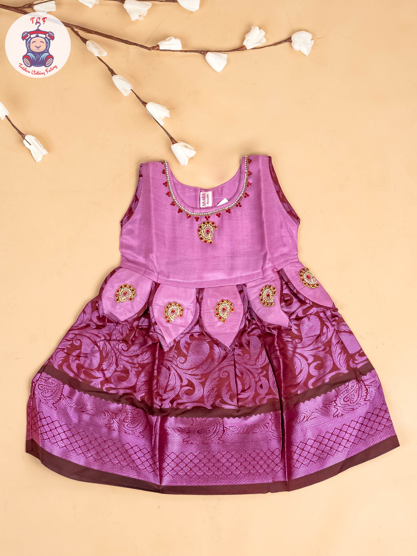 Lavender & Maroon - Frock