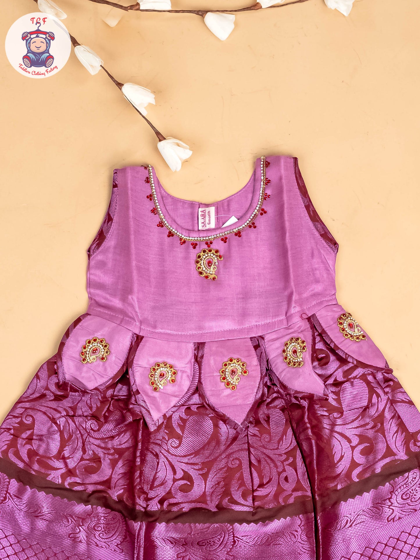 Lavender & Maroon - Frock