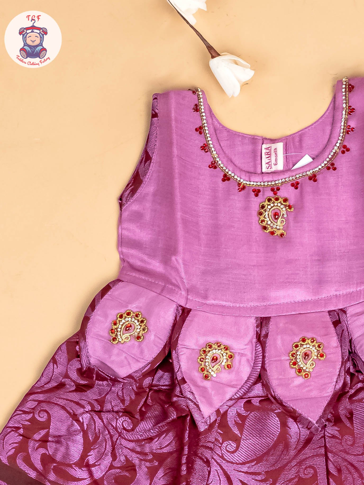 Lavender & Maroon - Frock