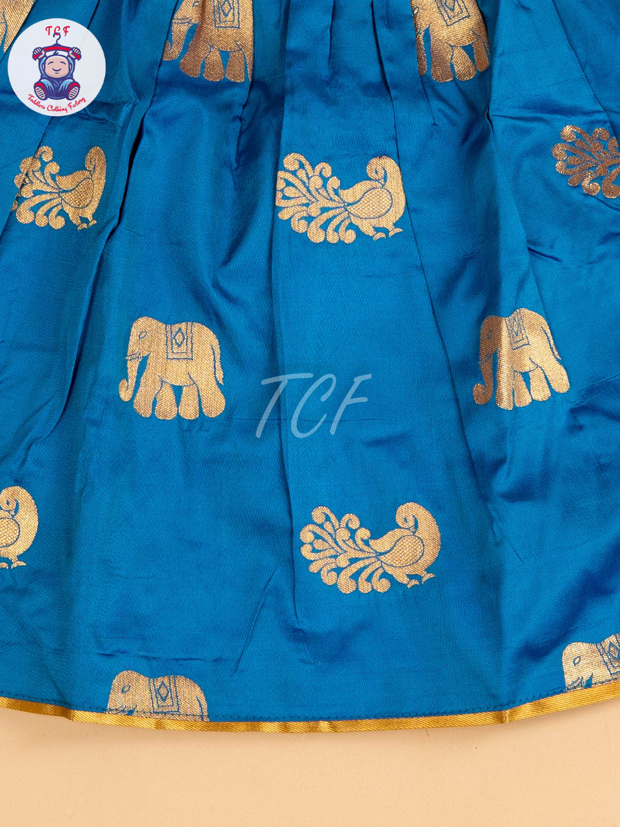 Sky Blue & Gold - Frock