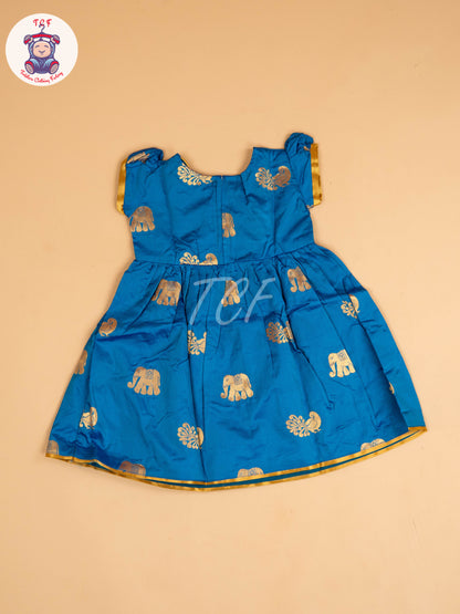 Sky Blue & Gold - Frock