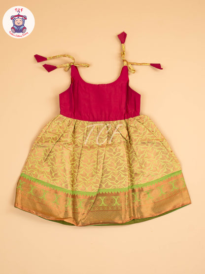 Dark Pink & Lite Green - Frock