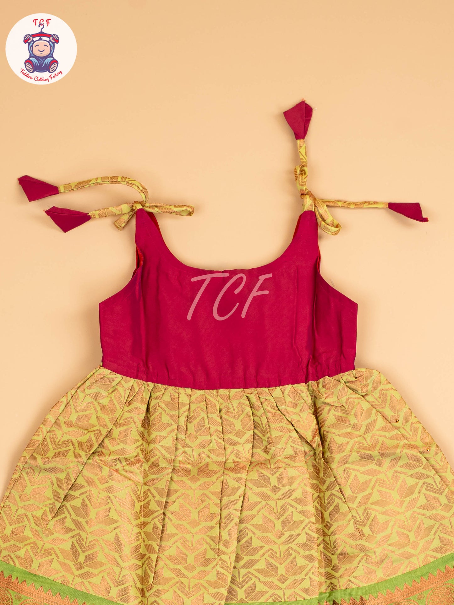 Dark Pink & Lite Green - Frock