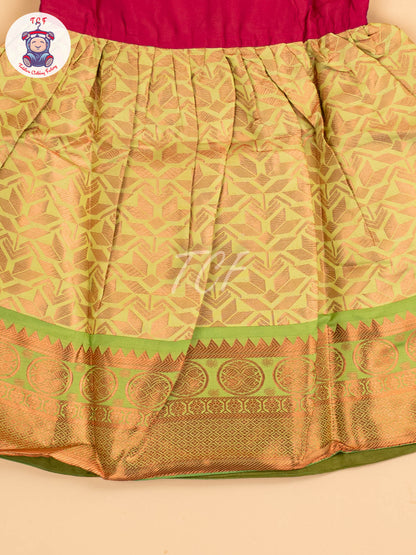 Dark Pink & Lite Green - Frock