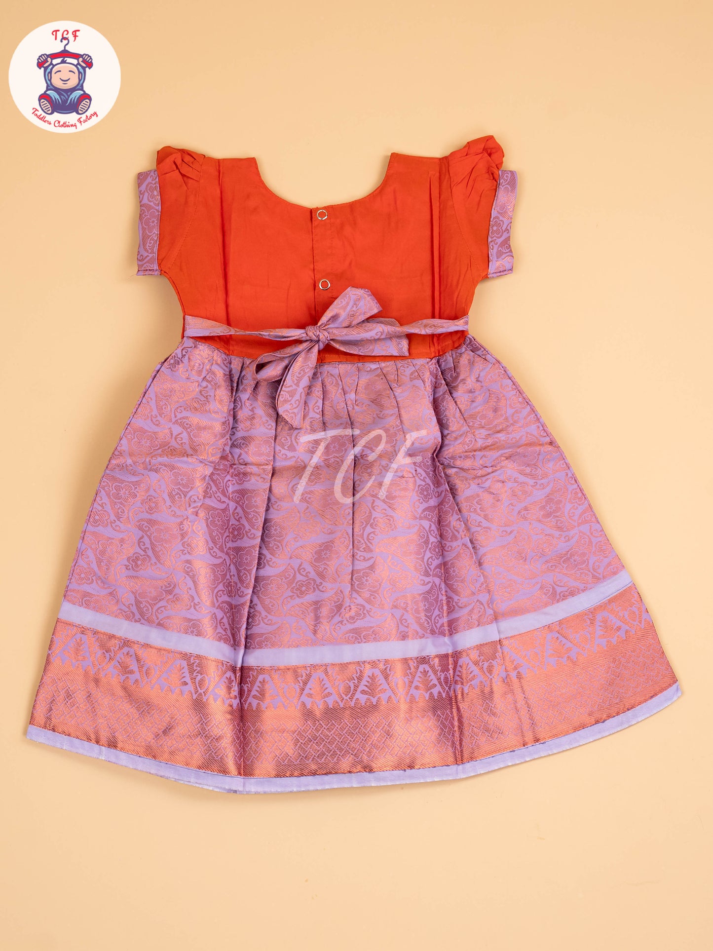 Orange & Lite Lavender - Frock