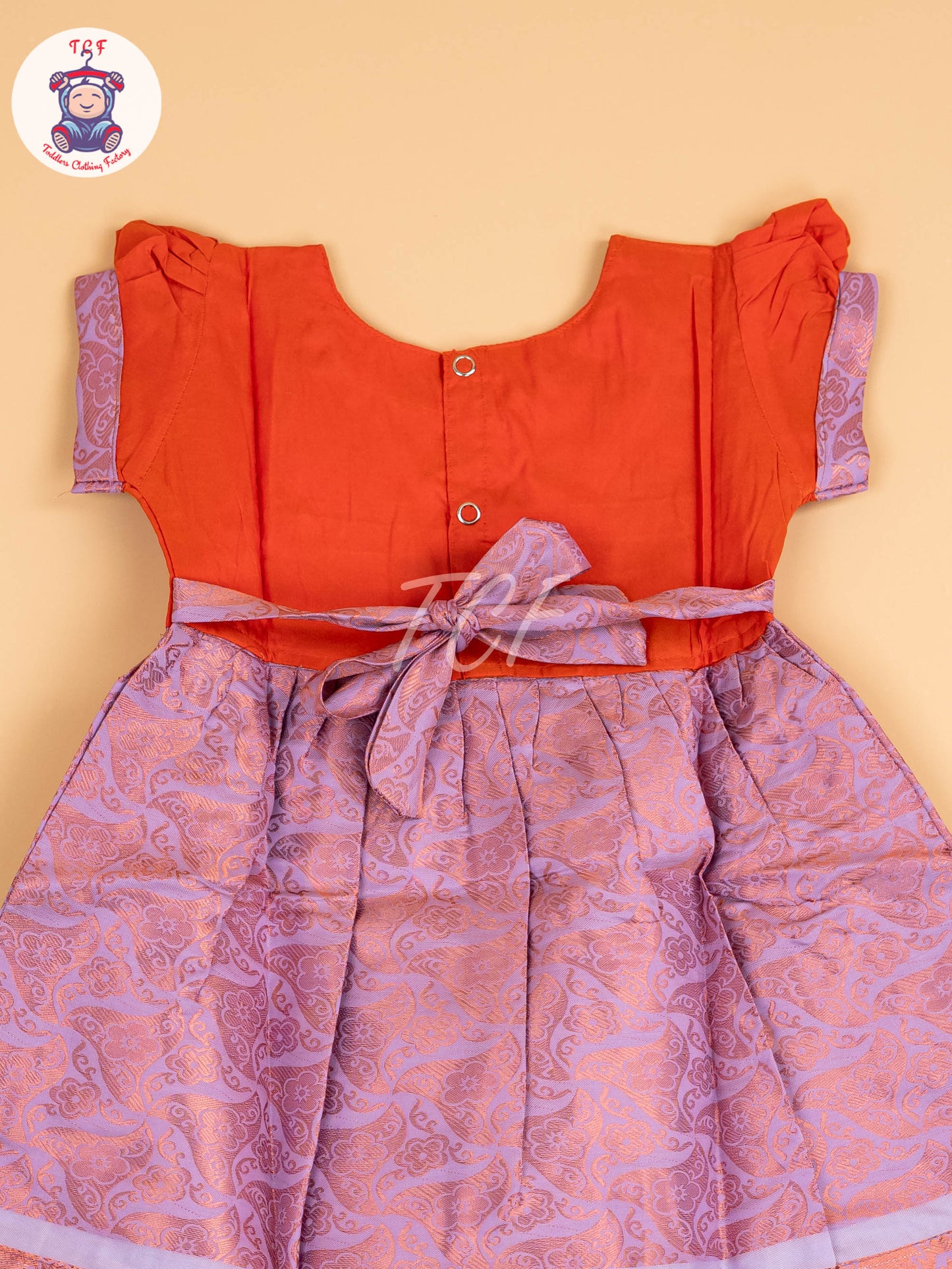 Orange & Lite Lavender - Frock