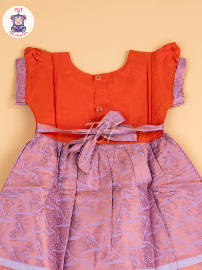 Orange & Lite Lavender - Frock