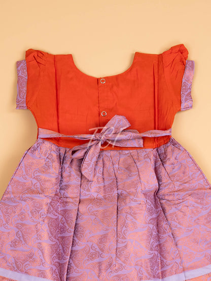 Orange & Lite Lavender - Frock