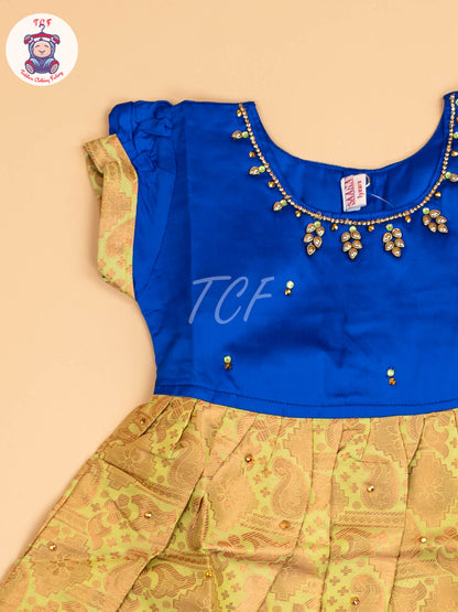 Blue & Lite Green - Frock