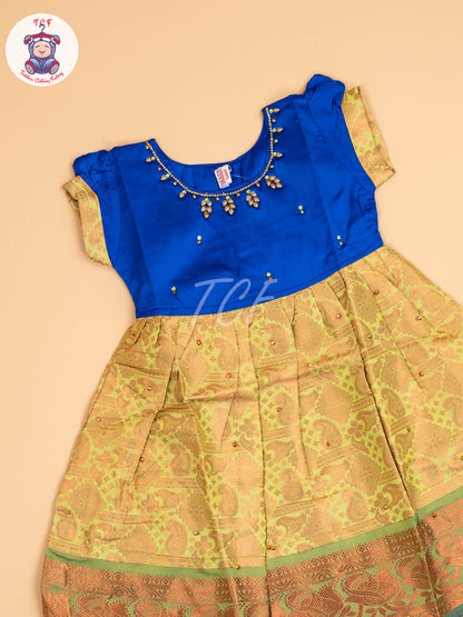 Blue & Lite Green - Frock