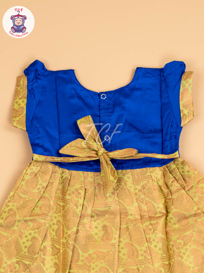 Blue & Lite Green - Frock