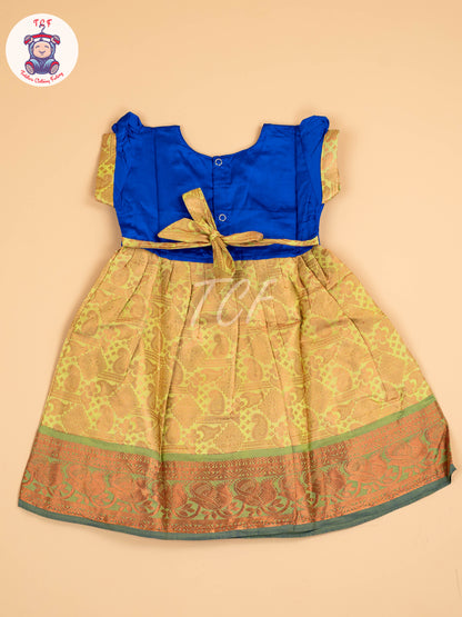 Blue & Lite Green - Frock