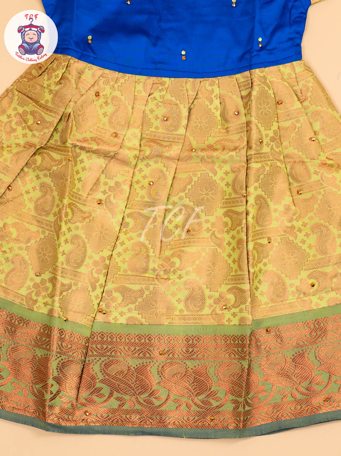 Blue & Lite Green - Frock