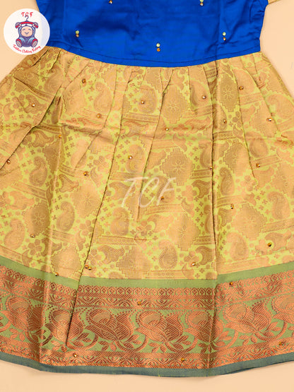 Blue & Lite Green - Frock