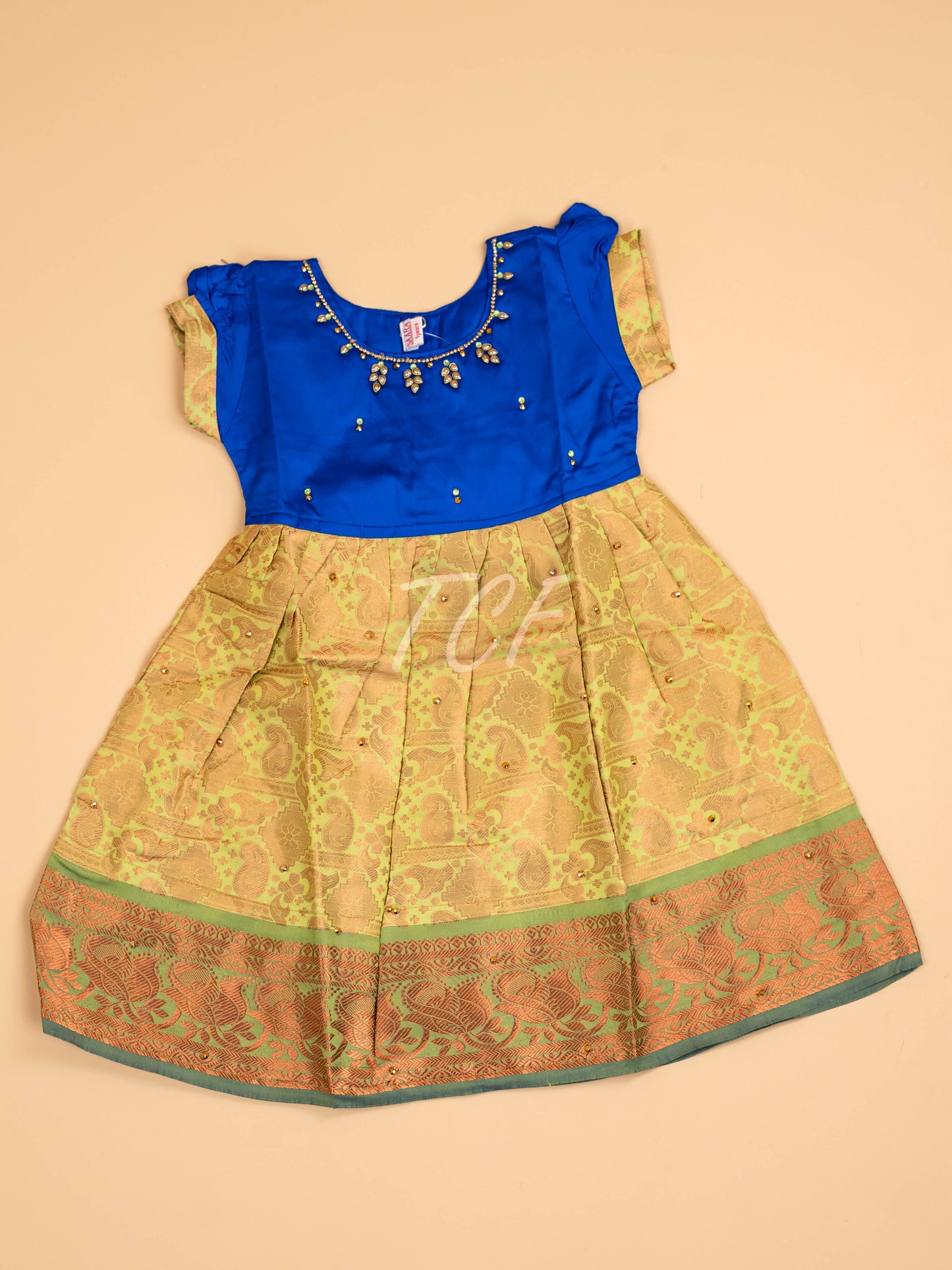 Blue & Lite Green - Frock