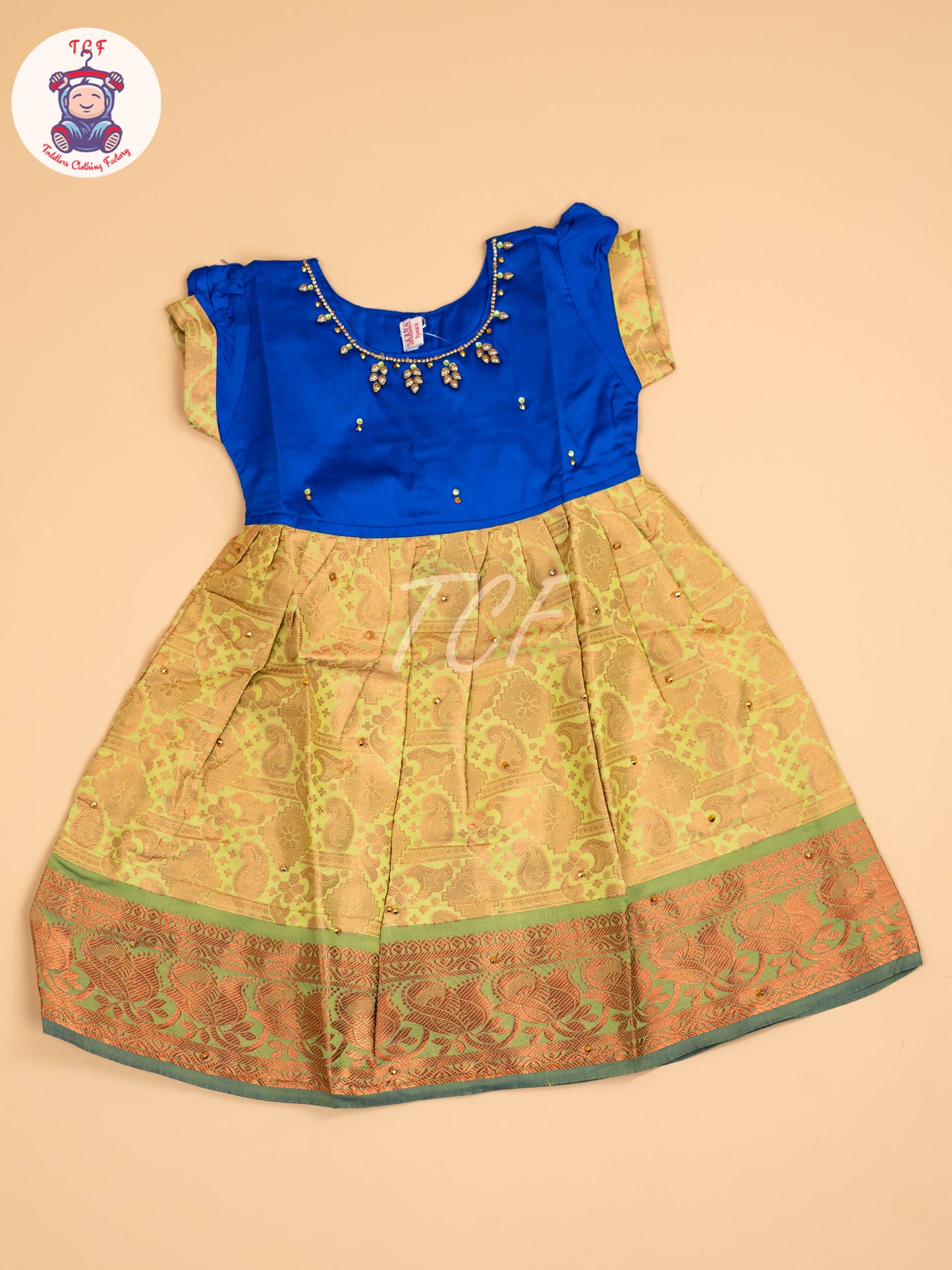 Blue & Lite Green - Frock