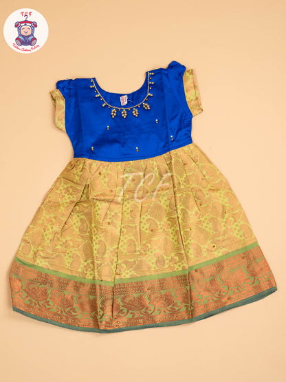 Blue & Lite Green - Frock