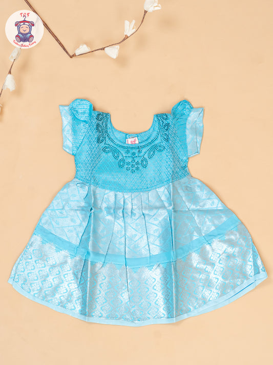 Sky Blue -Tissue Cotton Frocks