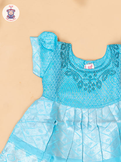 Sky Blue -Tissue Cotton Frocks