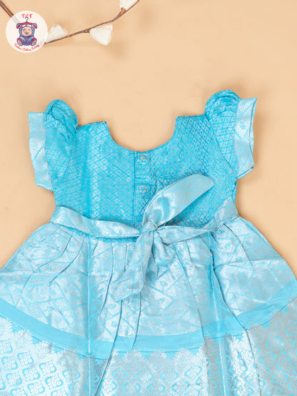 Sky Blue -Tissue Cotton Frocks