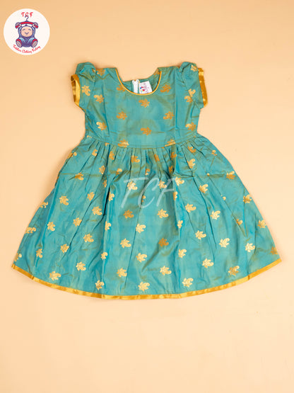 Teal Green & Gold - Frock
