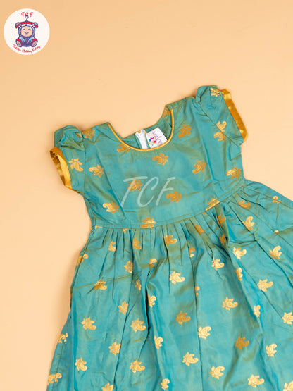Teal Green & Gold - Frock
