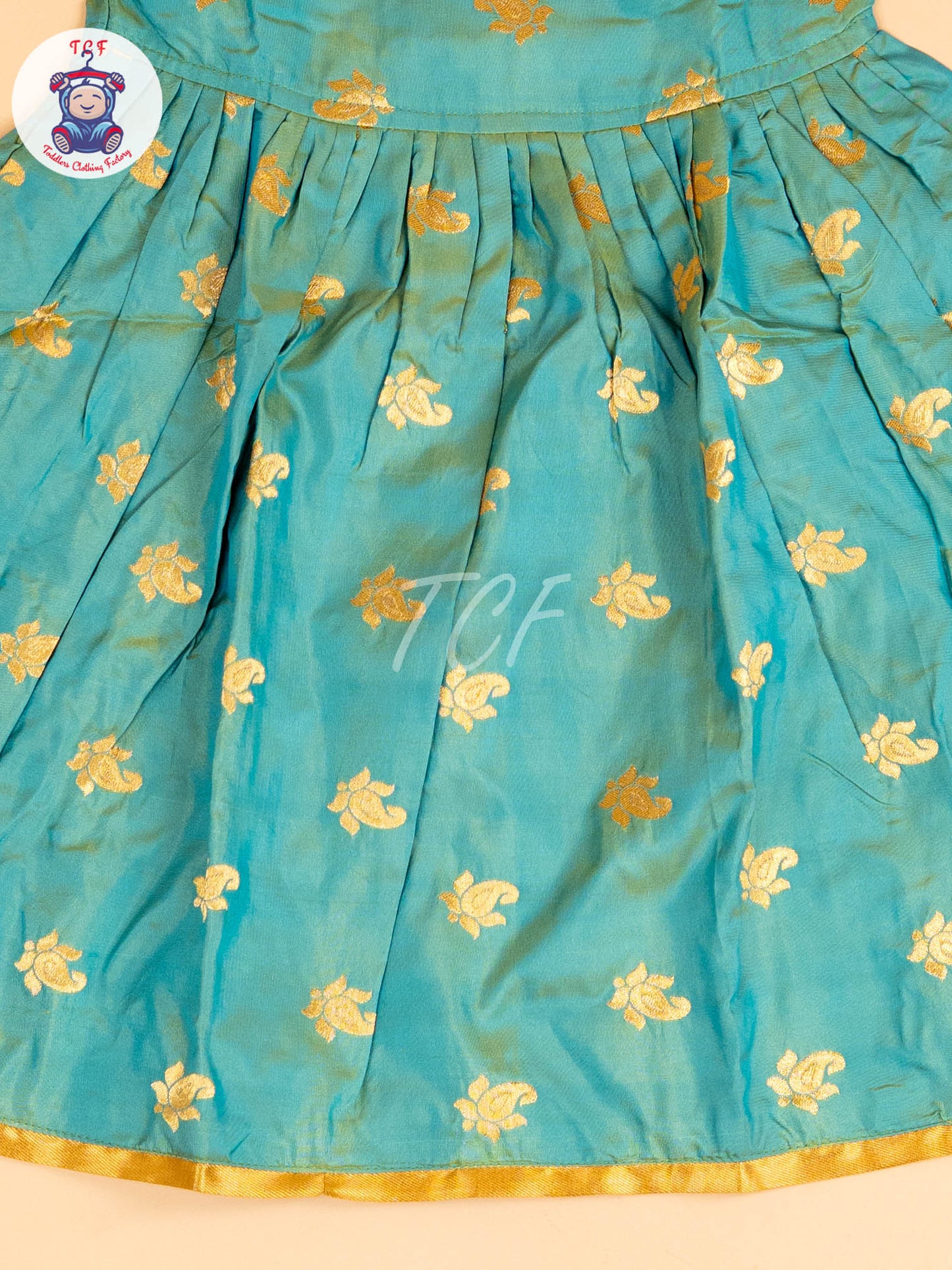 Teal Green & Gold - Frock