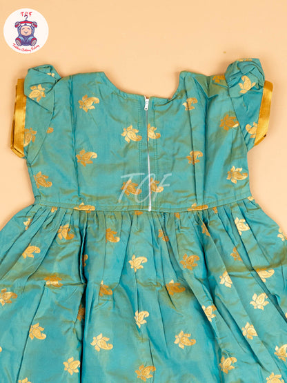 Teal Green & Gold - Frock