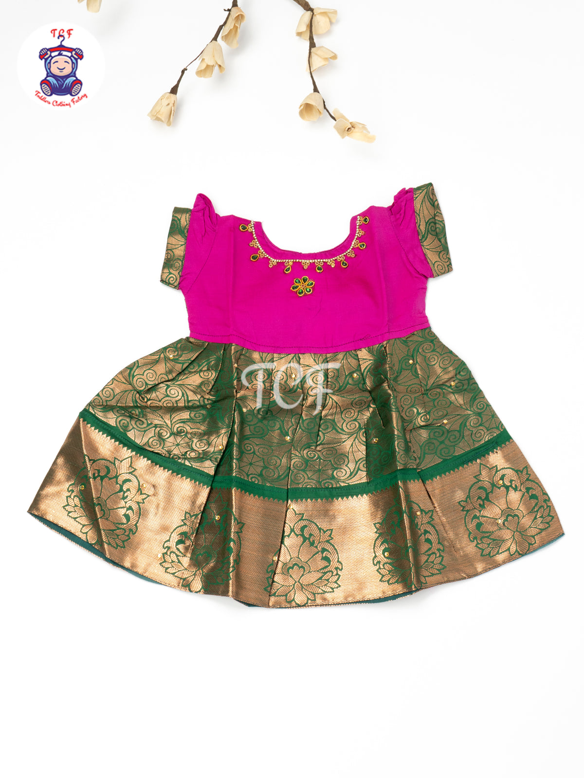 Magenta Emerald Charm - New born Frock