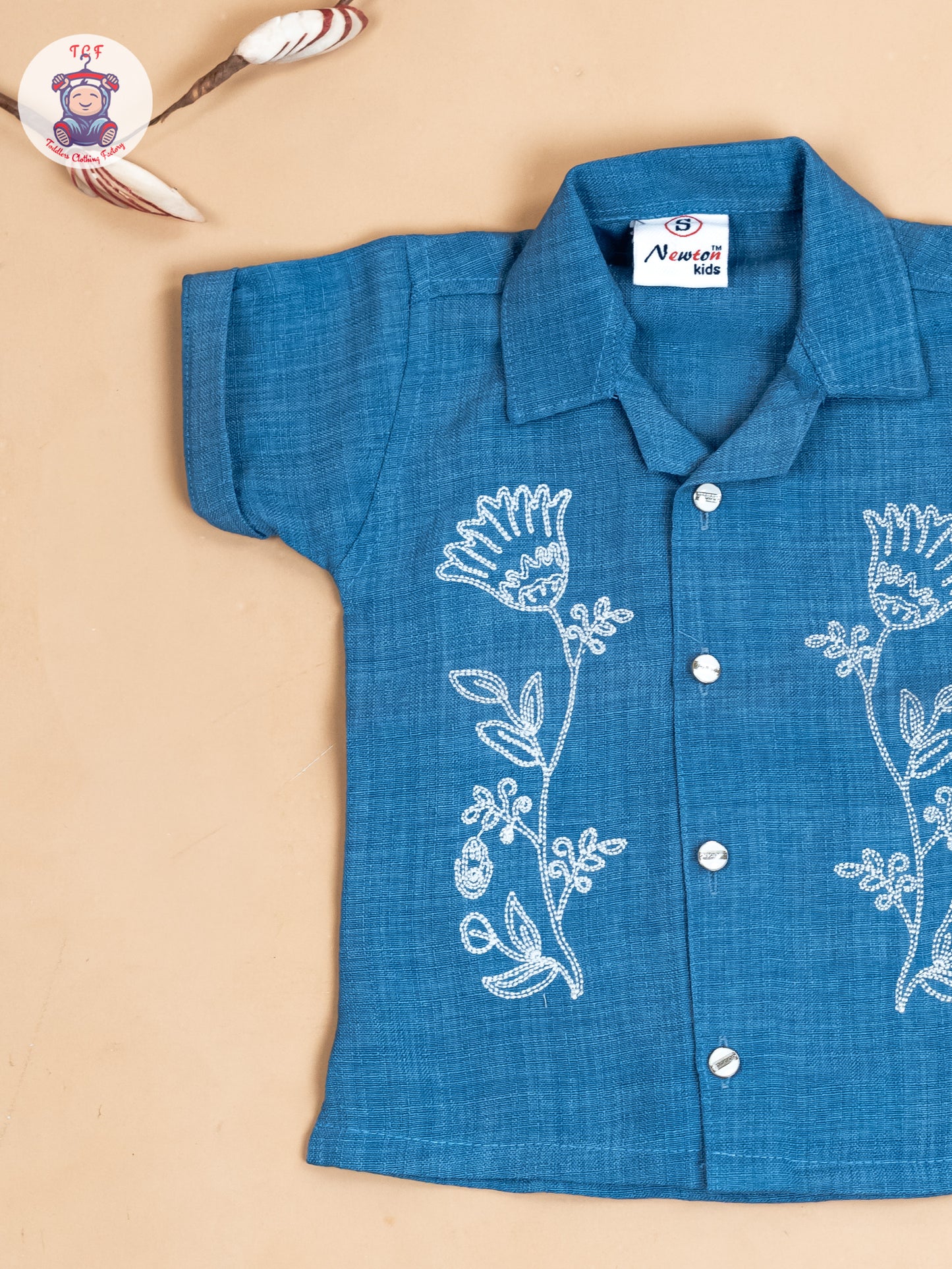 Blue & Grey - Boys Readymade Cotton Shirts & Shorts