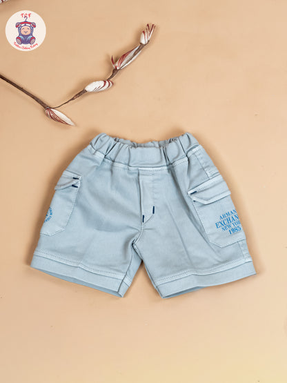 Blue & Grey - Boys Readymade Cotton Shirts & Shorts