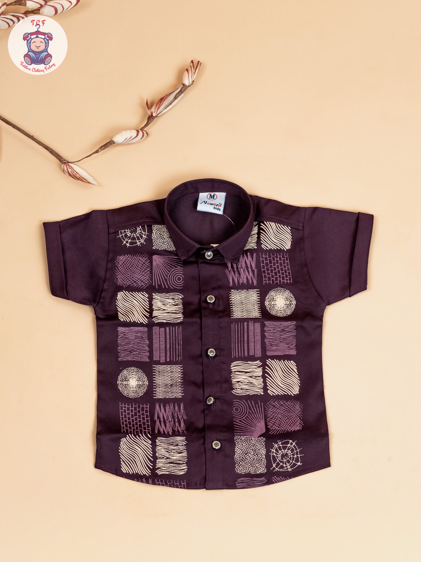 Magenta & Cream - Boys Readymade Cotton Shirts & Shorts