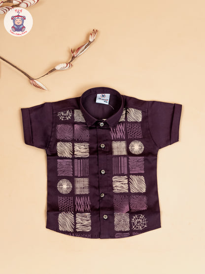 Magenta & Cream - Boys Readymade Cotton Shirts & Shorts