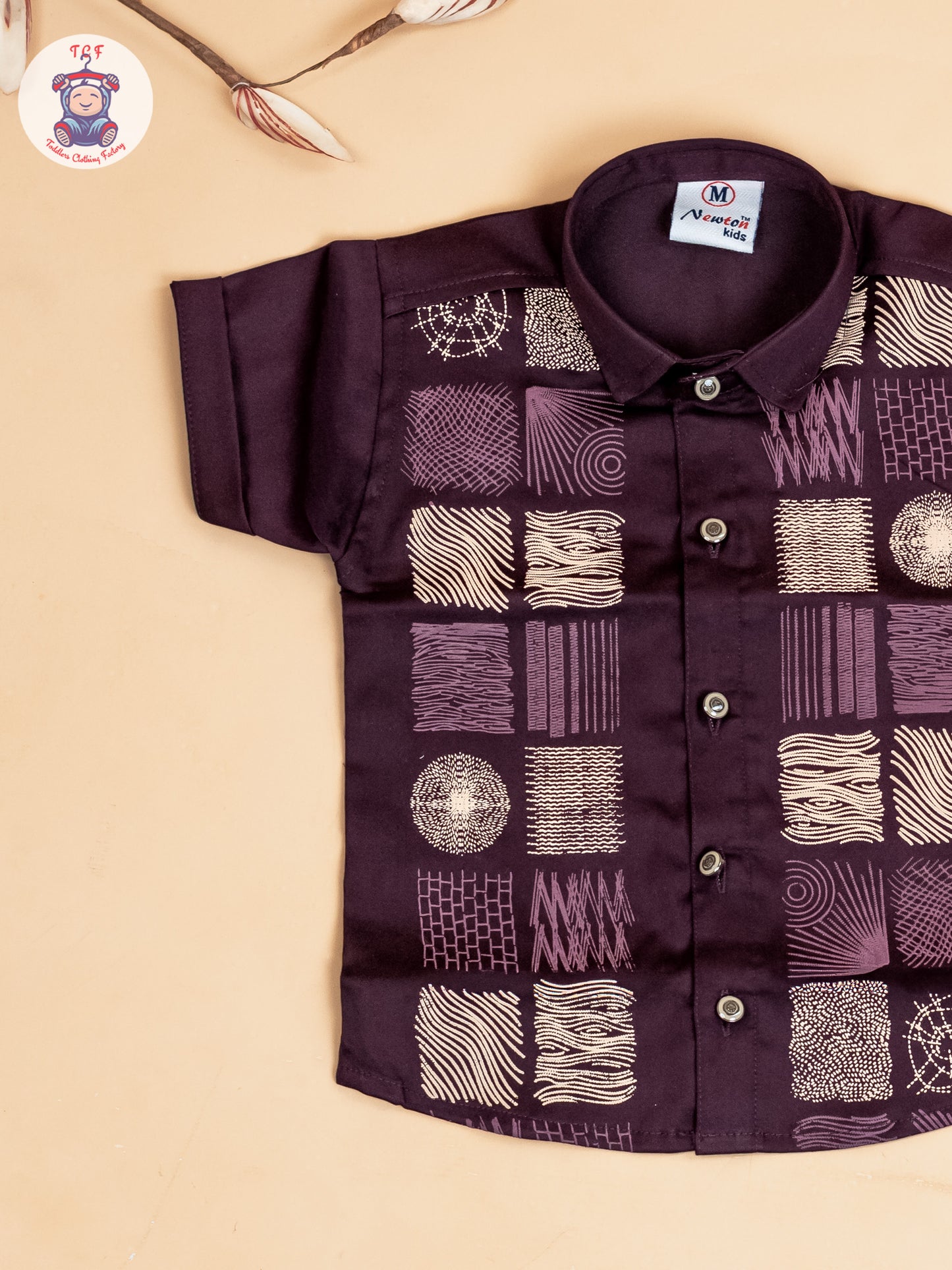 Magenta & Cream - Boys Readymade Cotton Shirts & Shorts