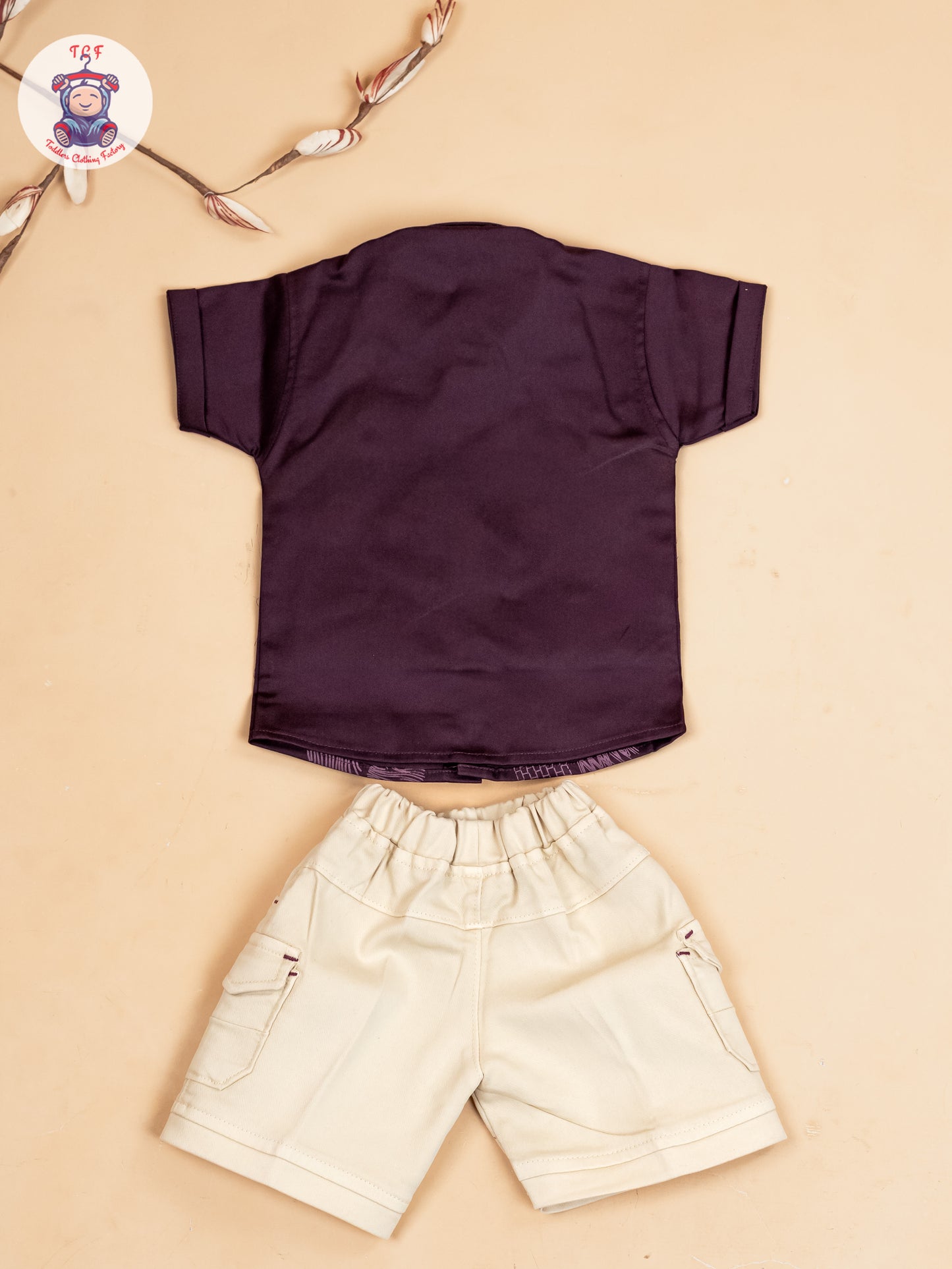 Magenta & Cream - Boys Readymade Cotton Shirts & Shorts