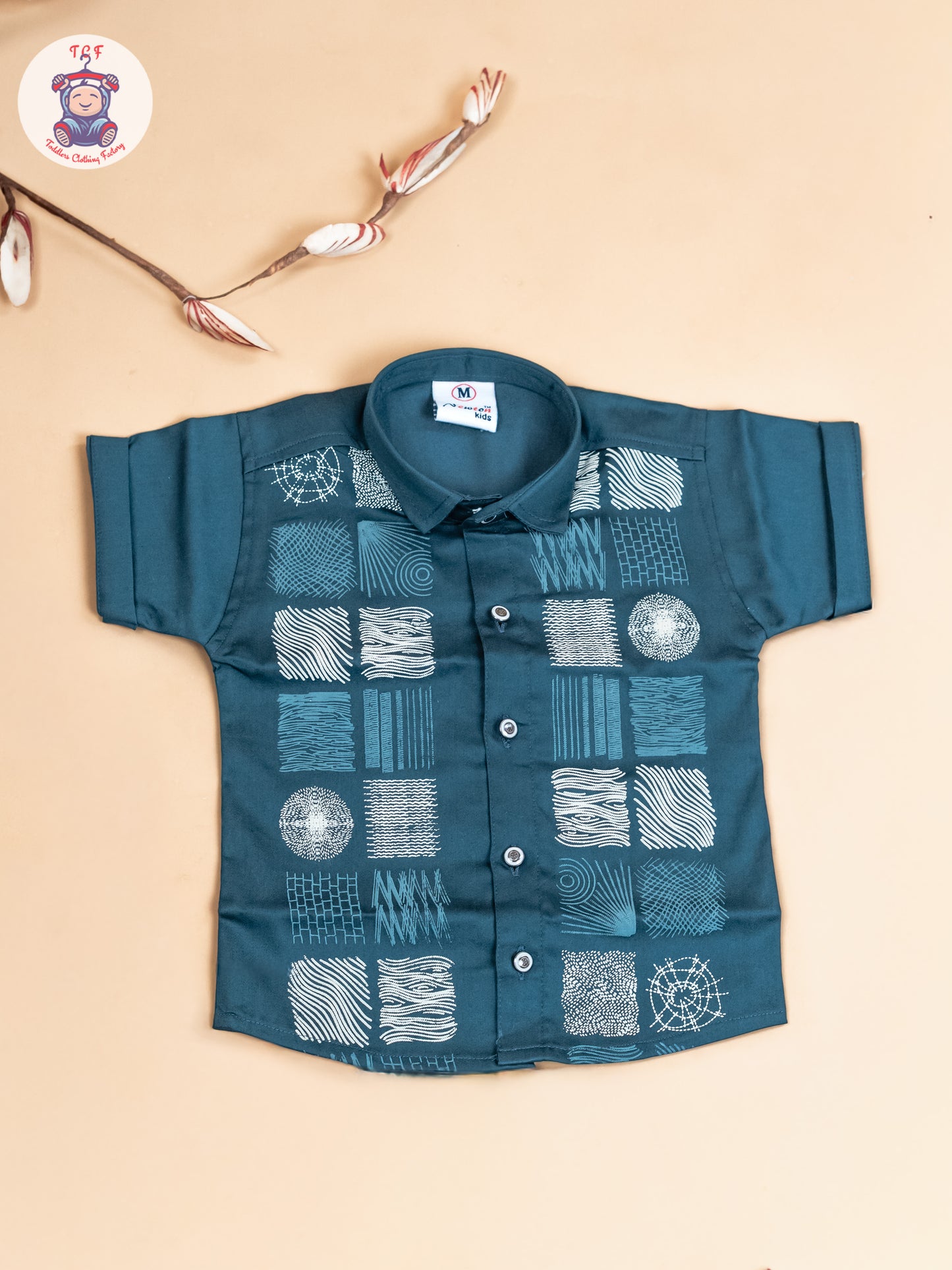 Green & Grey - Boys Readymade Cotton Shirts & Shorts