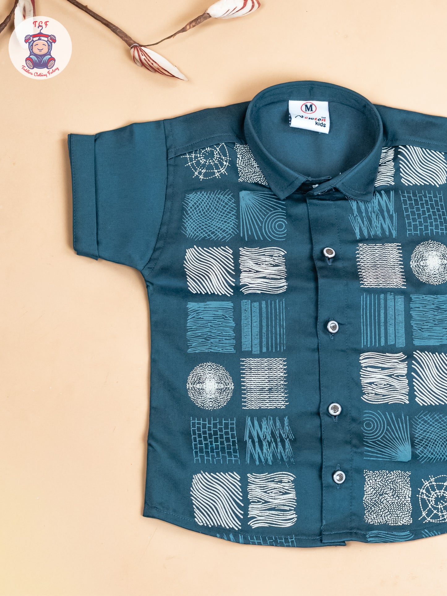 Green & Grey - Boys Readymade Cotton Shirts & Shorts
