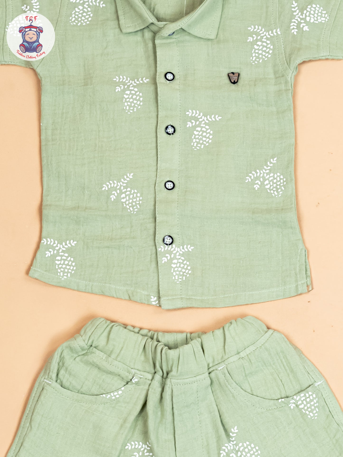 Pista Green - Boys Readymade Cotton Shirts & Shorts