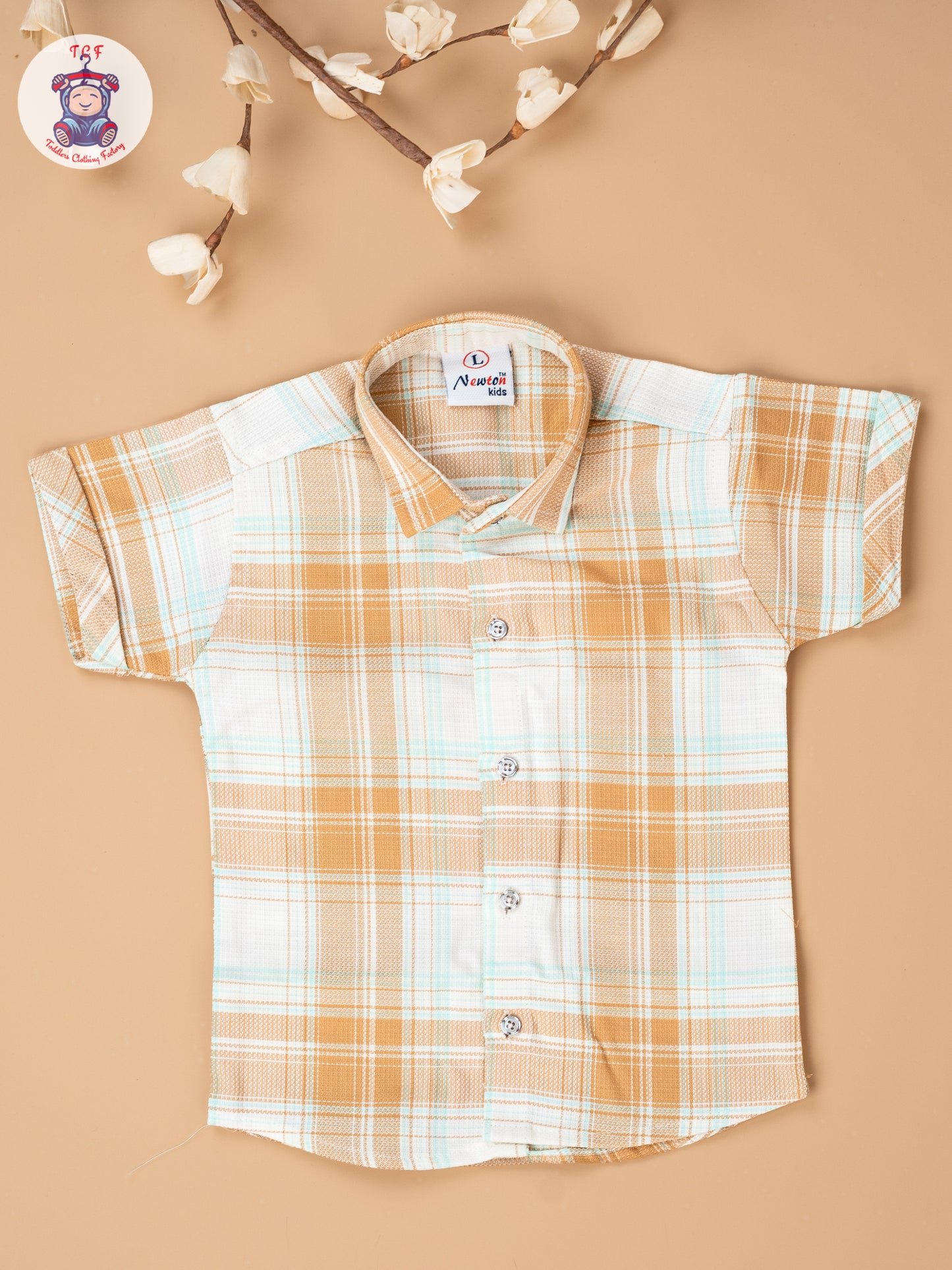 Beige - Boys Readymade Cotton Shirts & Shorts