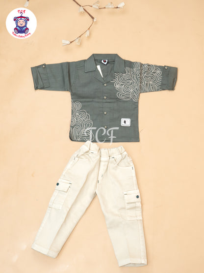 Green - Boys Readymade Cotton Shirts & Pants