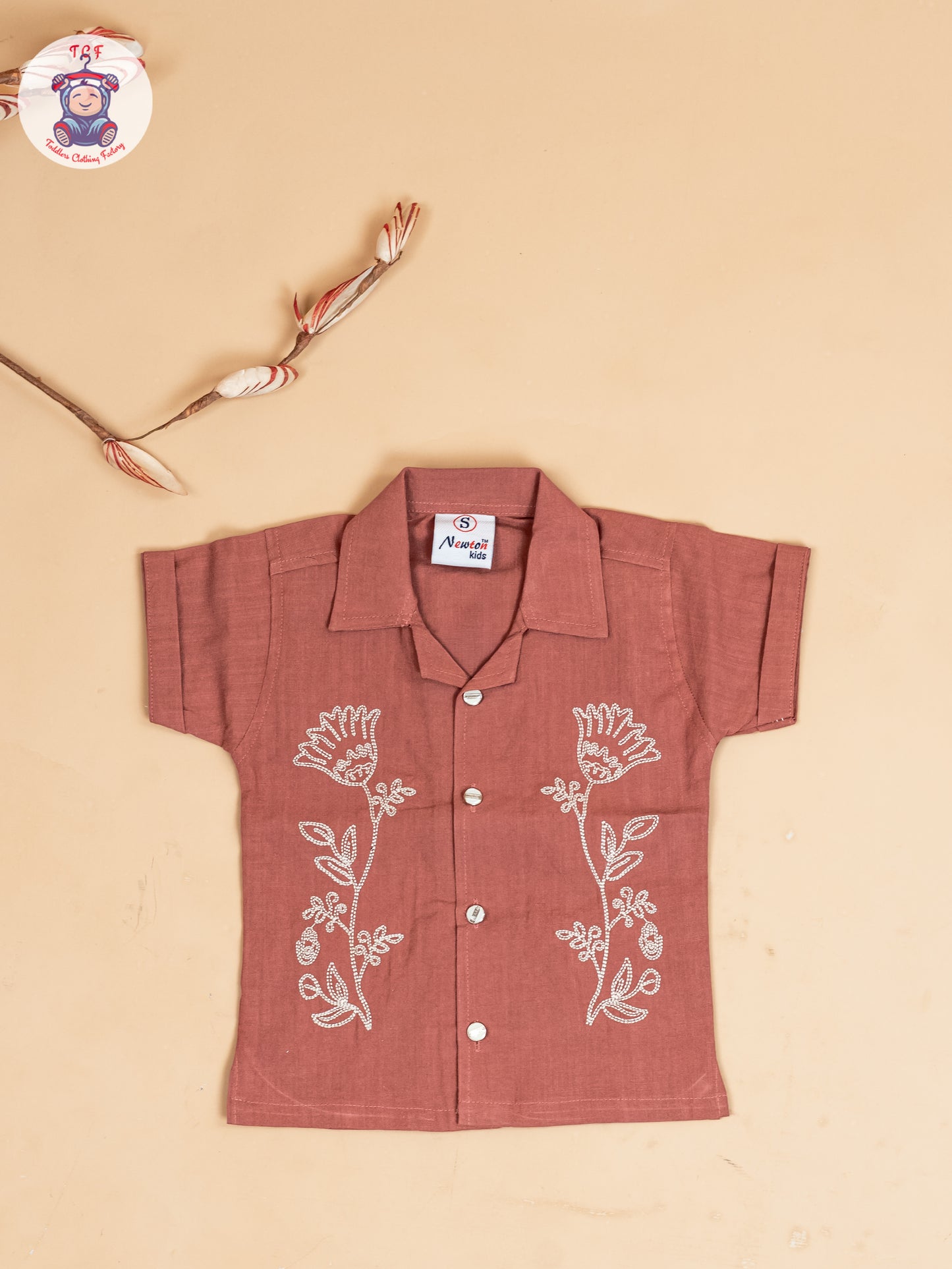 Brown & Beige - Boys Readymade Cotton Shirts & Shorts
