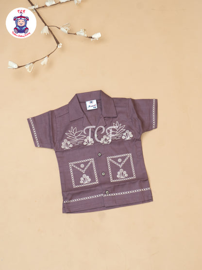 Onion Pink - Boys Readymade Cotton Shirts & Shorts