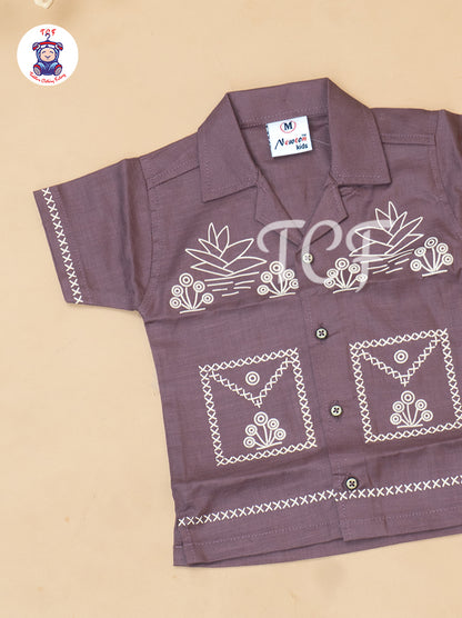 Onion Pink - Boys Readymade Cotton Shirts & Shorts
